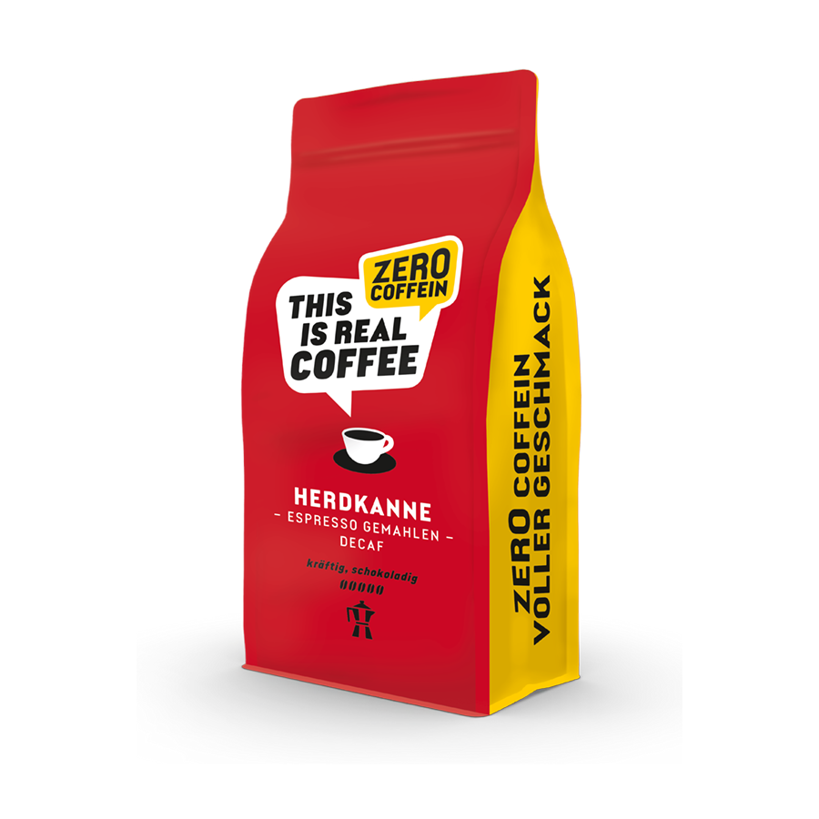 Stovetop pot - decaffeinated ground coffee